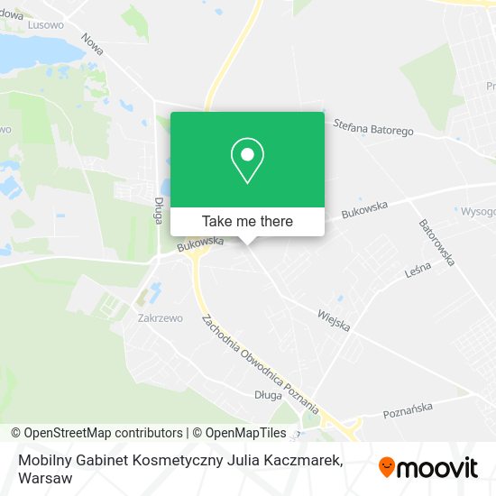 Карта Mobilny Gabinet Kosmetyczny Julia Kaczmarek