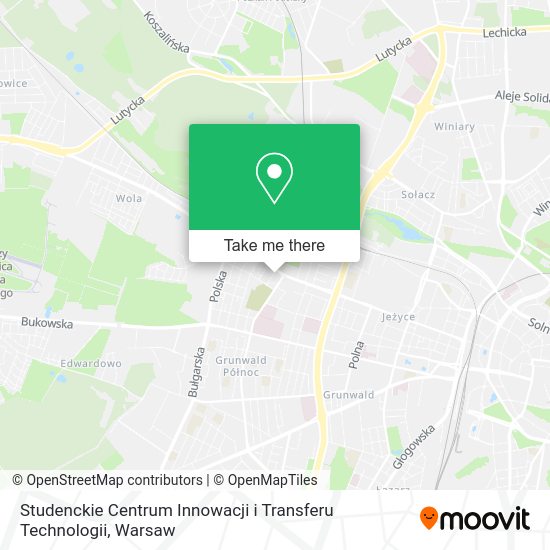 Studenckie Centrum Innowacji i Transferu Technologii map