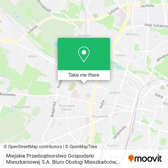 Miejskie Przedsiębiorstwo Gospodarki Mieszkaniowej S.A. Biuro Obsługi Mieszkańców map