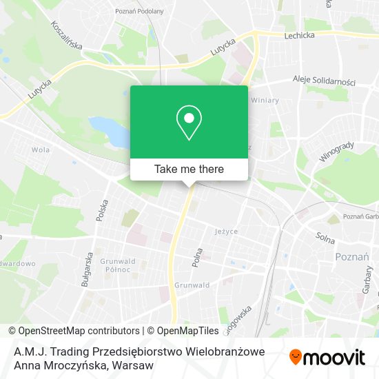 A.M.J. Trading Przedsiębiorstwo Wielobranżowe Anna Mroczyńska map