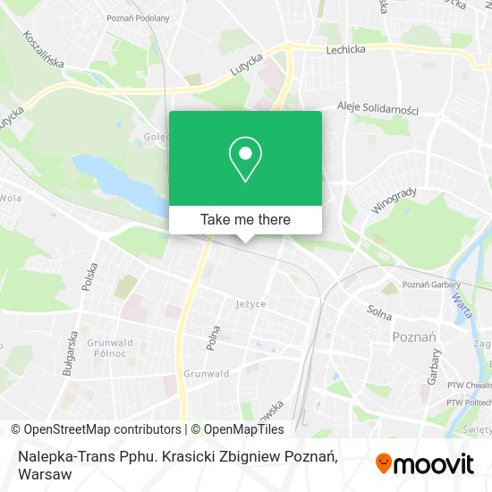 Nalepka-Trans Pphu. Krasicki Zbigniew Poznań map