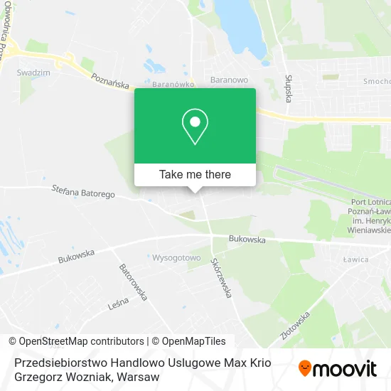 Карта Przedsiebiorstwo Handlowo Uslugowe Max Krio Grzegorz Wozniak