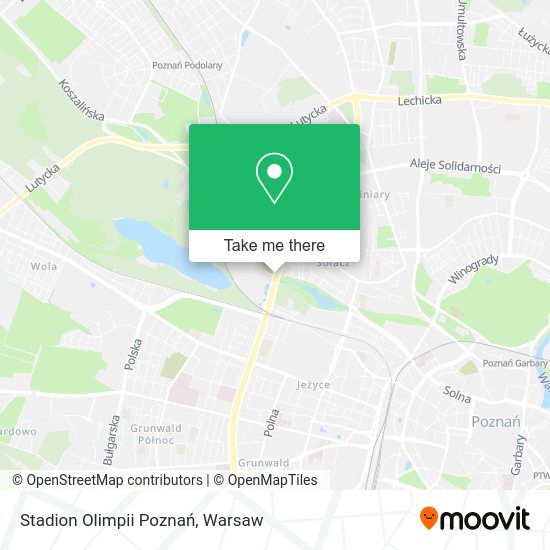 Stadion Olimpii Poznań map