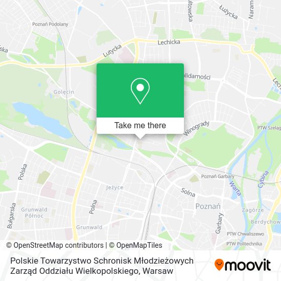 Polskie Towarzystwo Schronisk Młodzieżowych Zarząd Oddziału Wielkopolskiego map