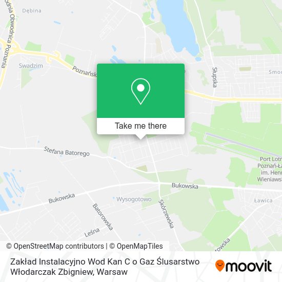 Zakład Instalacyjno Wod Kan C o Gaz Ślusarstwo Włodarczak Zbigniew map