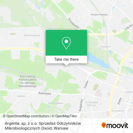Карта Argenta. sp. z o.o. Sprzedaż Odczynników Mikrobiologicznych Oxoid
