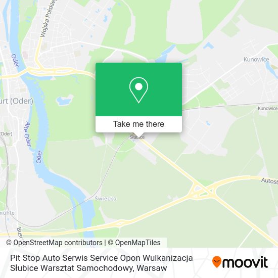 Карта Pit Stop Auto Serwis Service Opon Wulkanizacja Słubice Warsztat Samochodowy