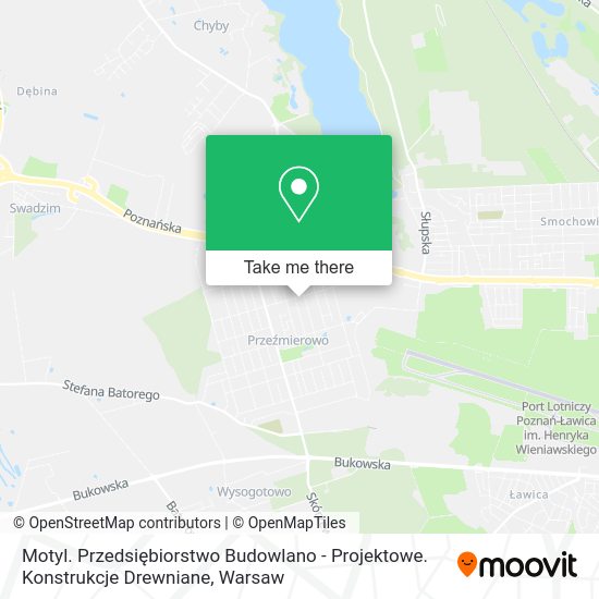 Карта Motyl. Przedsiębiorstwo Budowlano - Projektowe. Konstrukcje Drewniane