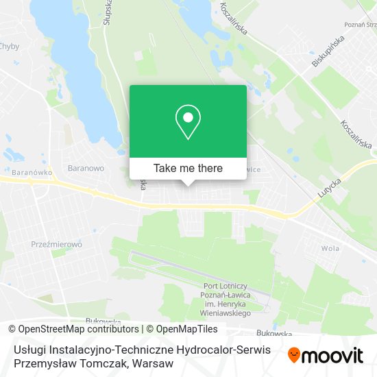 Карта Usługi Instalacyjno-Techniczne Hydrocalor-Serwis Przemysław Tomczak