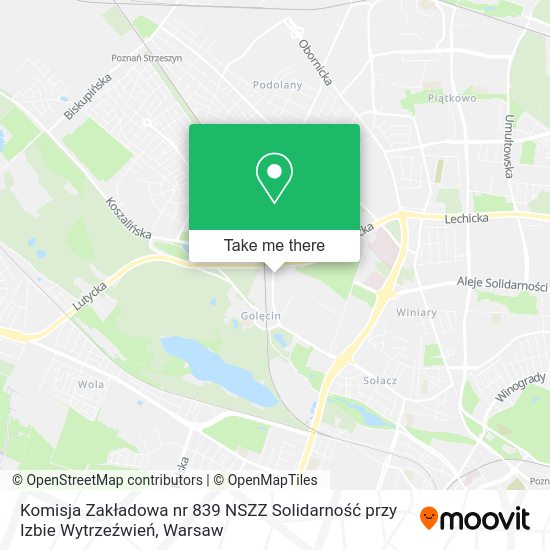 Komisja Zakładowa nr 839 NSZZ Solidarność przy Izbie Wytrzeźwień map