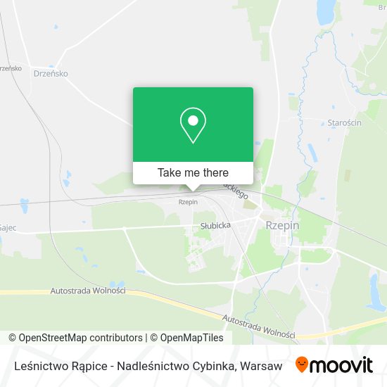 Leśnictwo Rąpice - Nadleśnictwo Cybinka map