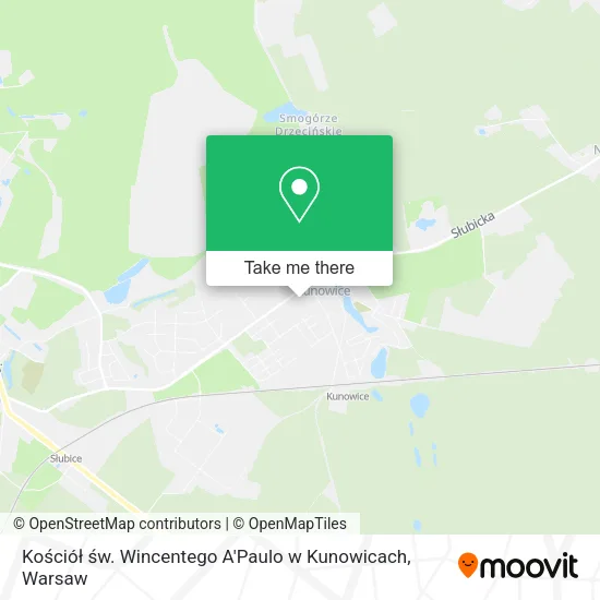 Карта Kościół św. Wincentego A'Paulo w Kunowicach