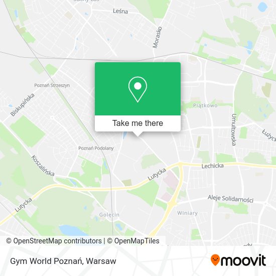 Gym World Poznań map