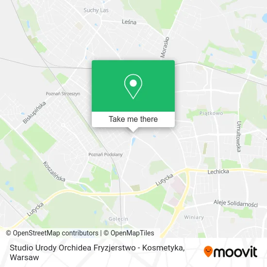 Карта Studio Urody Orchidea Fryzjerstwo - Kosmetyka