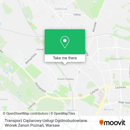 Карта Transport Ciężarowy-Usługi Ogólnobudowlane. Wiórek Zenon Poznań