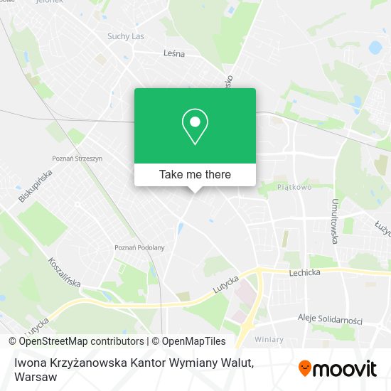 Iwona Krzyżanowska Kantor Wymiany Walut map