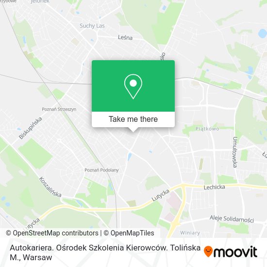 Autokariera. Ośrodek Szkolenia Kierowców. Tolińska M. map