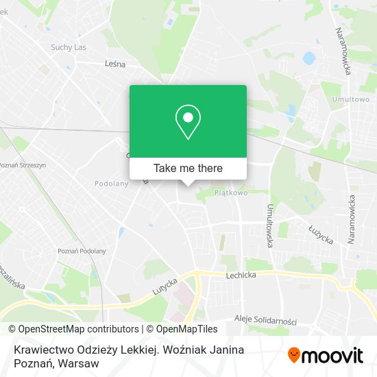 Krawiectwo Odzieży Lekkiej. Woźniak Janina Poznań map