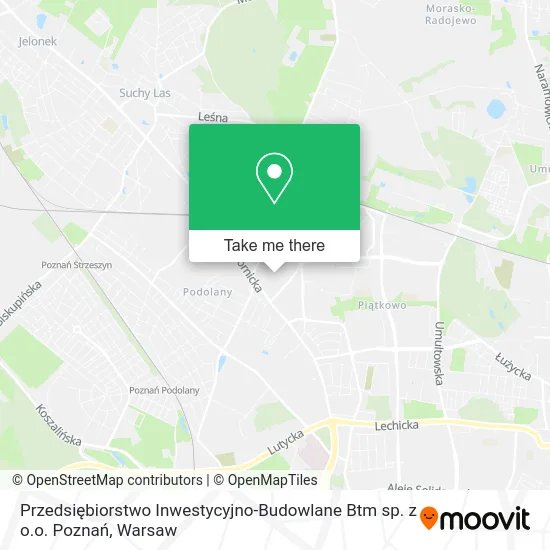 Карта Przedsiębiorstwo Inwestycyjno-Budowlane Btm sp. z o.o. Poznań