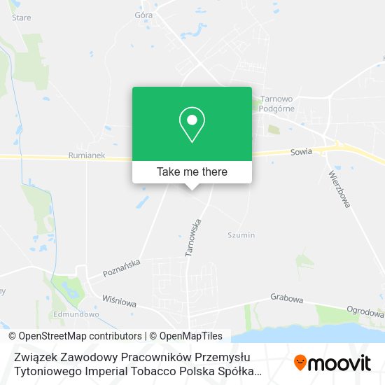 Związek Zawodowy Pracowników Przemysłu Tytoniowego Imperial Tobacco Polska Spółka Akcyjna map