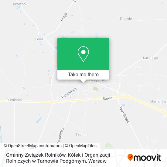 Gminny Związek Rolników, Kółek i Organizacji Rolniczych w Tarnowie Podgórnym map