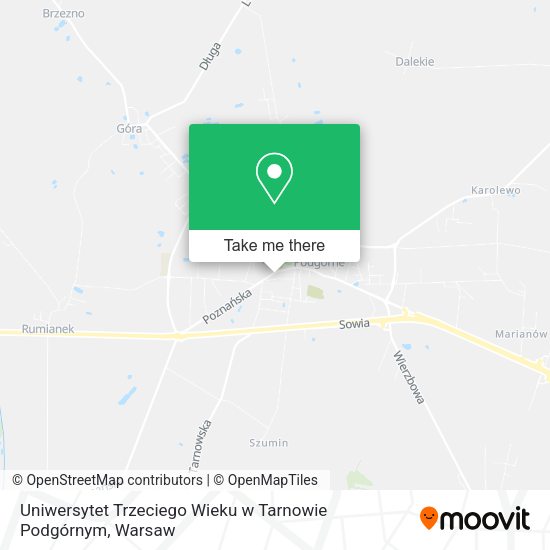 Uniwersytet Trzeciego Wieku w Tarnowie Podgórnym map