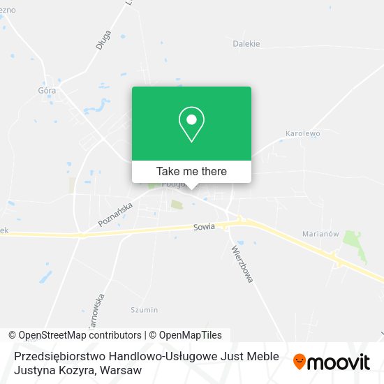 Przedsiębiorstwo Handlowo-Usługowe Just Meble Justyna Kozyra map