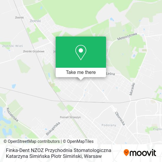 Finka-Dent NZOZ Przychodnia Stomatologiczna Katarzyna Simińska Piotr Simiński map