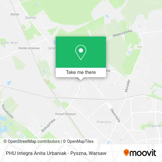 Карта PHU Integra Anita Urbaniak - Pyszna