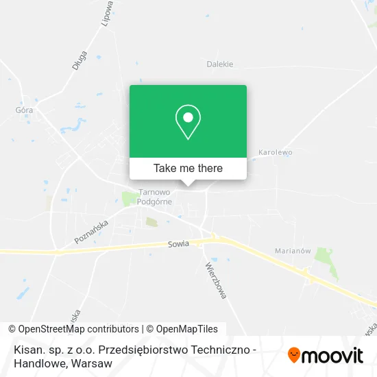 Карта Kisan. sp. z o.o. Przedsiębiorstwo Techniczno - Handlowe