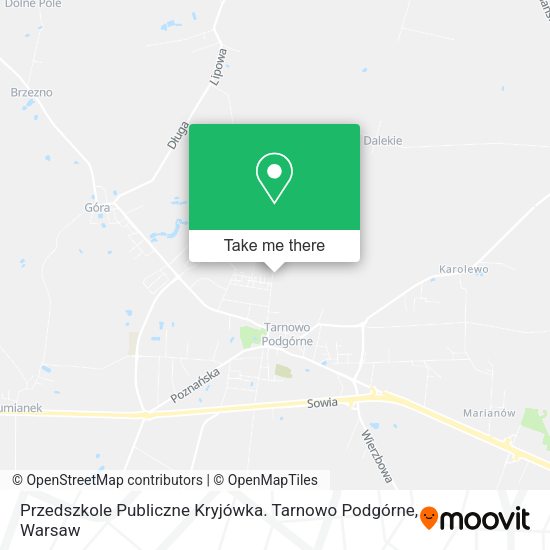 Przedszkole Publiczne Kryjówka. Tarnowo Podgórne map