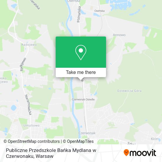 Publiczne Przedszkole Bańka Mydlana w Czerwonaku map