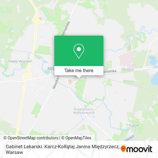 Gabinet Lekarski. Karcz-Kołłątaj Janina Międzyrzecz map