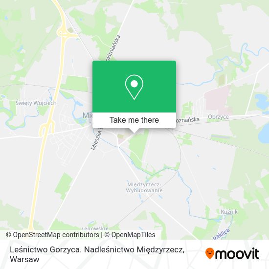 Карта Leśnictwo Gorzyca. Nadleśnictwo Międzyrzecz