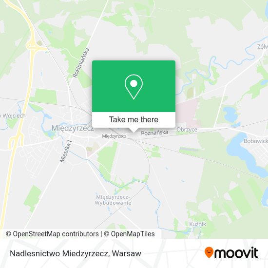 Nadlesnictwo Miedzyrzecz map