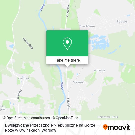 Dwujęzyczne Przedszkole Niepubliczne na Górze Róze w Owinskach map