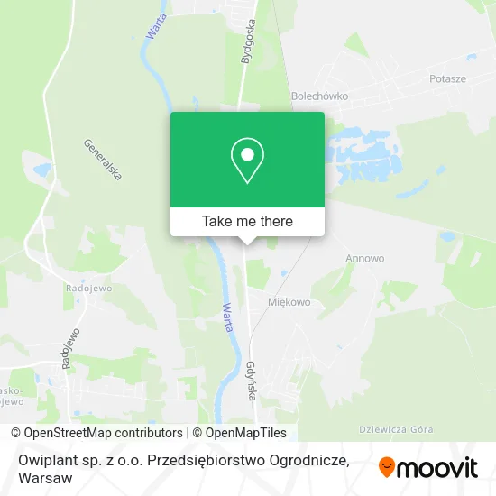 Карта Owiplant sp. z o.o. Przedsiębiorstwo Ogrodnicze