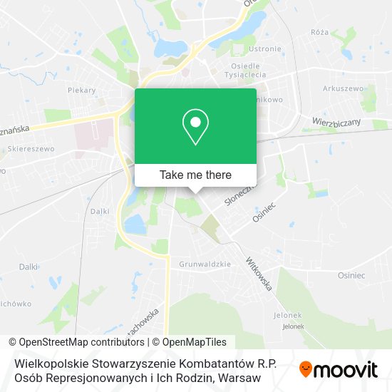 Wielkopolskie Stowarzyszenie Kombatantów R.P. Osób Represjonowanych i Ich Rodzin map