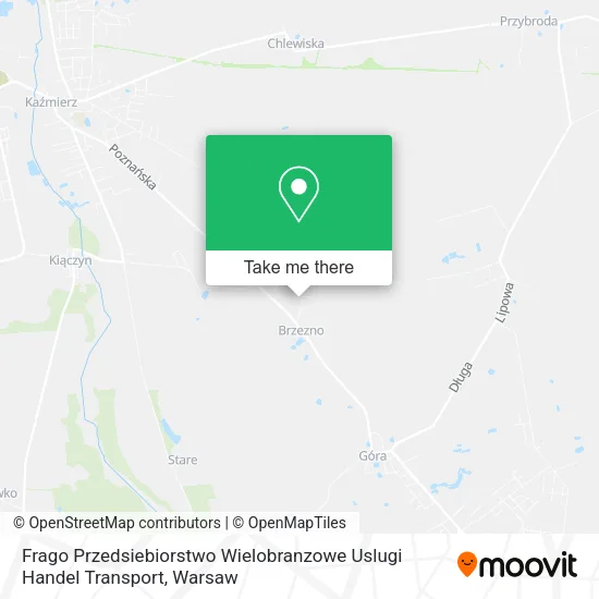 Карта Frago Przedsiebiorstwo Wielobranzowe Uslugi Handel Transport