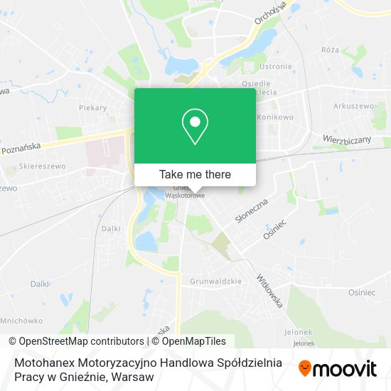 Motohanex Motoryzacyjno Handlowa Spółdzielnia Pracy w Gnieźnie map