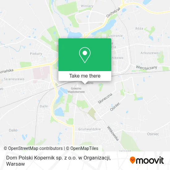 Карта Dom Polski Kopernik sp. z o.o. w Organizacji