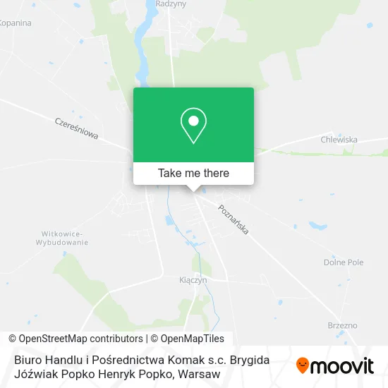 Biuro Handlu i Pośrednictwa Komak s.c. Brygida Jóźwiak Popko Henryk Popko map