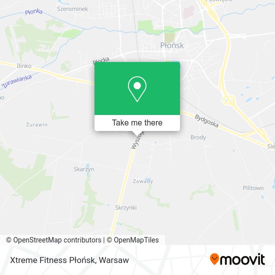 Xtreme Fitness Płońsk map