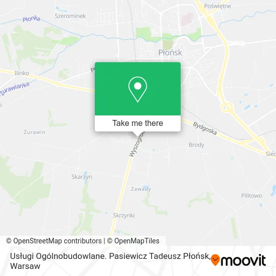 Usługi Ogólnobudowlane. Pasiewicz Tadeusz Płońsk map