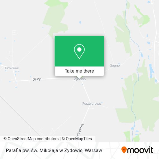 Parafia pw. św. Mikołaja w Żydowie map