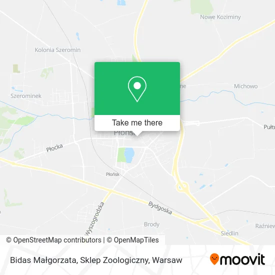 Bidas Małgorzata, Sklep Zoologiczny map
