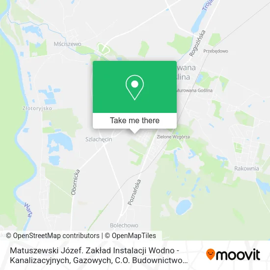 Карта Matuszewski Józef. Zakład Instalacji Wodno - Kanalizacyjnych, Gazowych, C.O. Budownictwo Ogólne
