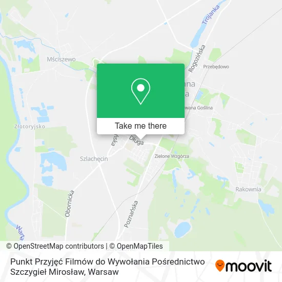 Карта Punkt Przyjęć Filmów do Wywołania Pośrednictwo Szczygieł Mirosław