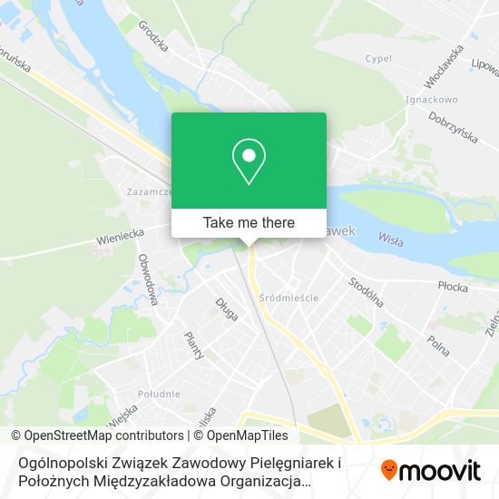 Ogólnopolski Związek Zawodowy Pielęgniarek i Położnych Międzyzakładowa Organizacja Związkowa map