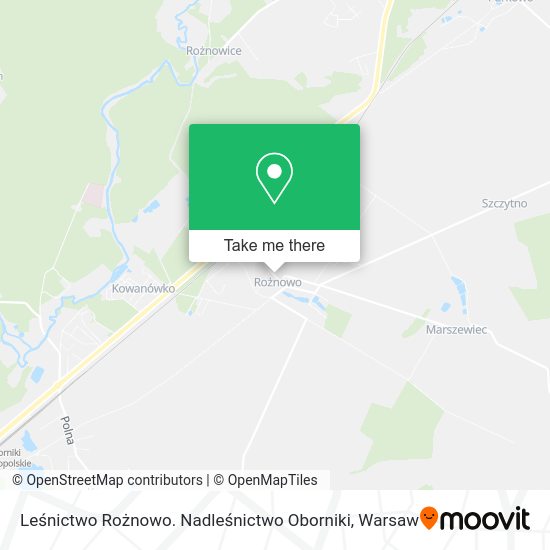 Leśnictwo Rożnowo. Nadleśnictwo Oborniki map